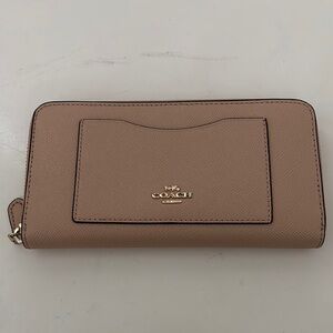 Coach Leather Wallet with Zip-Around Design